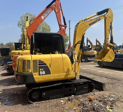 Komatsu PC56 mini excavator, side view Komatsu PC56 mini excavator, side view