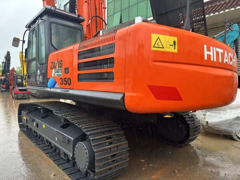 2023 Hitachi Zaxis 350 crawler excavator rear three-quarter view 2023 Hitachi Zaxis 350 crawler excavator rear three-quarter view