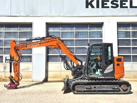 2023 Hitachi ZX85USB-6 mini excavator side view 2023 Hitachi ZX85USB-6 mini excavator side view