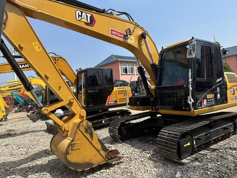 2020 Caterpillar 312D crawler excavator, front three-quarter view 2020 Caterpillar 312D crawler excavator, front three-quarter view