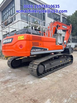 2023 Doosan DX300LC-9C crawler excavator, rear three-quarter view 2023 Doosan DX300LC-9C crawler excavator, rear three-quarter view
