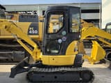Komatsu PC35MR-2 mini excavator, side view