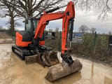 2017 Kubota U48-4 mini excavator, front three-quarter view
