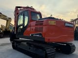 2020 Doosan DX140LC-5C crawler excavator, rear three-quarter view
