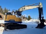 2016 Volvo ECR235EL crawler excavator, side profile view