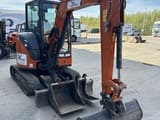 2023 Hitachi ZX33U-6 mini excavator, front three-quarter view