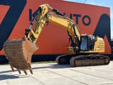 2020 Caterpillar 352 crawler excavator, side profile view