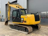 2019 Caterpillar 313FLGC crawler excavator, rear three-quarter view