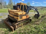1990 Hymas 82R crawler excavator, rear three-quarter view
