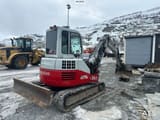 2017 Takeuchi TB153FR mini excavator, rear three-quarter view