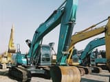2018 Kobelco SK200D crawler excavator, front three-quarter view