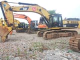 2022 Caterpillar 349DL crawler excavator, side profile view