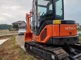 Hitachi ZX50U mini excavator, rear three-quarter view