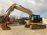 2018 Caterpillar 325FL crawler excavator, side profile view