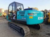 2022 Kobelco SK140-8 crawler excavator, rear three-quarter view