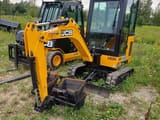 2022 JCB 19C-1 crawler excavator, front three-quarter view