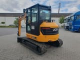 2022 JCB 60C-2 mini excavator, rear three-quarter view