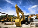 2023 Caterpillar 325C crawler excavator, front three-quarter view