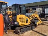 2016 Komatsu PC50MR-2 mini excavator, rear three-quarter view