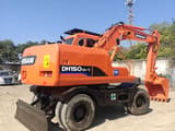 2021 Doosan DH150W-7 wheel excavator, rear three-quarter view