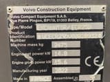 2022 Volvo ECR25D mini excavator identification plate