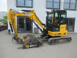 2022 JCB 35Z-1 mini excavator, side view with attachments