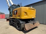 2017 Caterpillar M314F wheel excavator rear three-quarter view