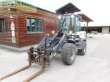 2016 Terex TL80 wheel loader with forks, front three-quarter view