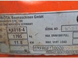 2014 Kubota KX018-4 mini excavator identification plate