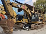 2019 Caterpillar 349DL crawler excavator, front three-quarter view