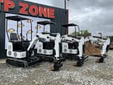 JPC KV12 mini excavator, front three-quarter view