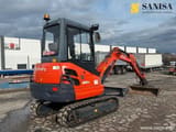 2016 Kubota KX61-3 mini excavator, rear three-quarter view