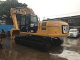 2021 Caterpillar 325D2 crawler excavator, rear three-quarter view