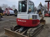 2018 Takeuchi TB153FR mini excavator, front three-quarter view