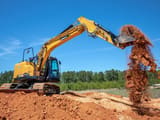 Sany SY155U crawler excavator, side profile view