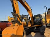 2015 JCB JS220LC crawler excavator, front three-quarter view