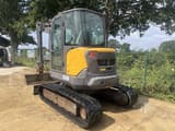 2020 Volvo ECR50D mini excavator, rear three-quarter view