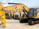 2024 Caterpillar 355 crawler excavator, front three-quarter view