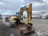 2014 JCB 85Z-1 mini excavator, rear three-quarter view
