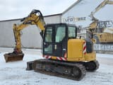2016 Caterpillar 308E2CR crawler excavator, rear three-quarter view