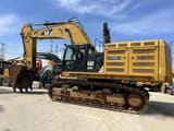 2017 Caterpillar 374FL crawler excavator, side profile view