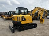 2022 Komatsu PC56-7 mini excavator, rear three-quarter view