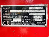 2013 Takeuchi TB108 mini excavator identification plate