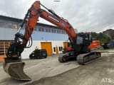 2022 Doosan DX225LC-7 crawler excavator, front three-quarter view