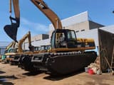 Caterpillar 320C Amphibious Excavator, side view