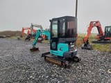 2018 Kobelco SK17SR-3 mini excavator, front three-quarter view
