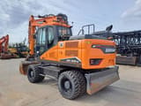 2023 Doosan DX160W-7 wheel excavator, rear three-quarter view