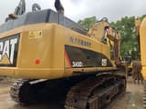 2016 Caterpillar 345DL crawler excavator, rear three-quarter view