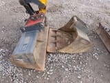 2020 JCB 19C-1 mini excavator bucket and attachment detail