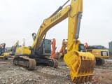 Kobelco SK350D crawler excavator, front three-quarter view